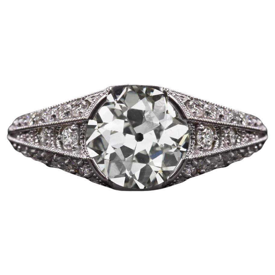 1.50 Carat Vintage Inspired Old Eruopean Diamond Ring 