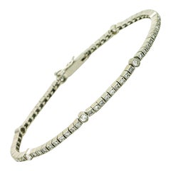 1.50 Carat Vintage Platinum Diamond Tennis Bracelet