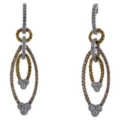 1.50 Carat Weight Fashion Earrings In 18K White Gold/Yellow Gold