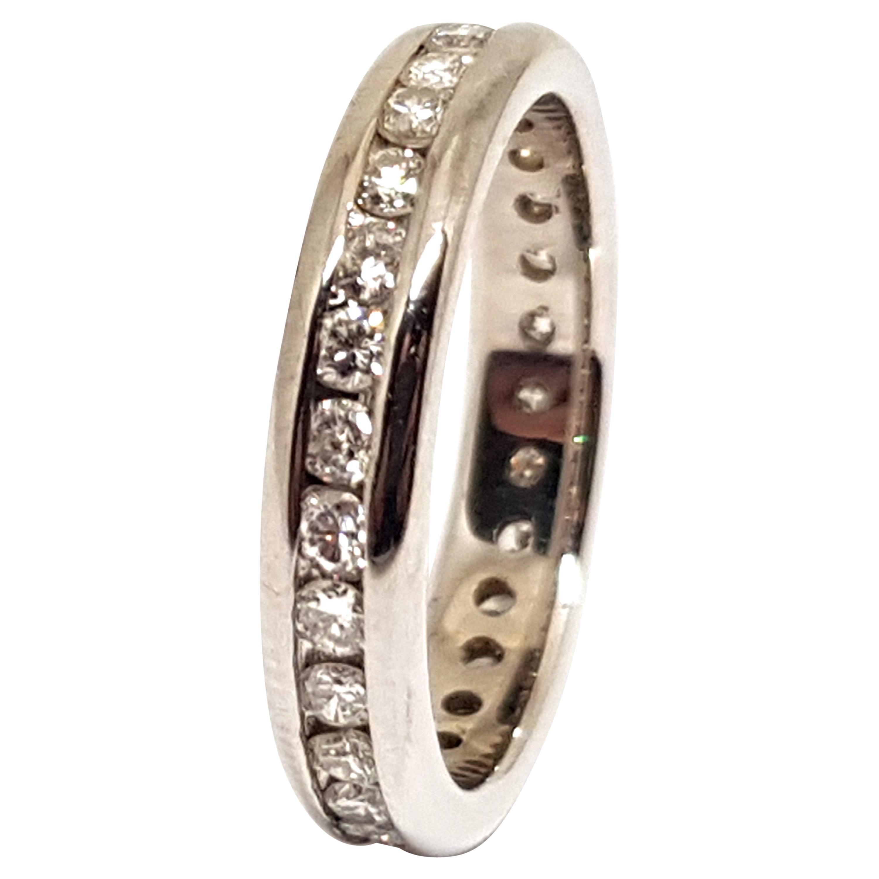 1.50 Carat White Gold Wedding Diamond Memory Ring For Sale