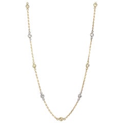 1.50 Carat Yellow and White Diamond by The Yard Necklace