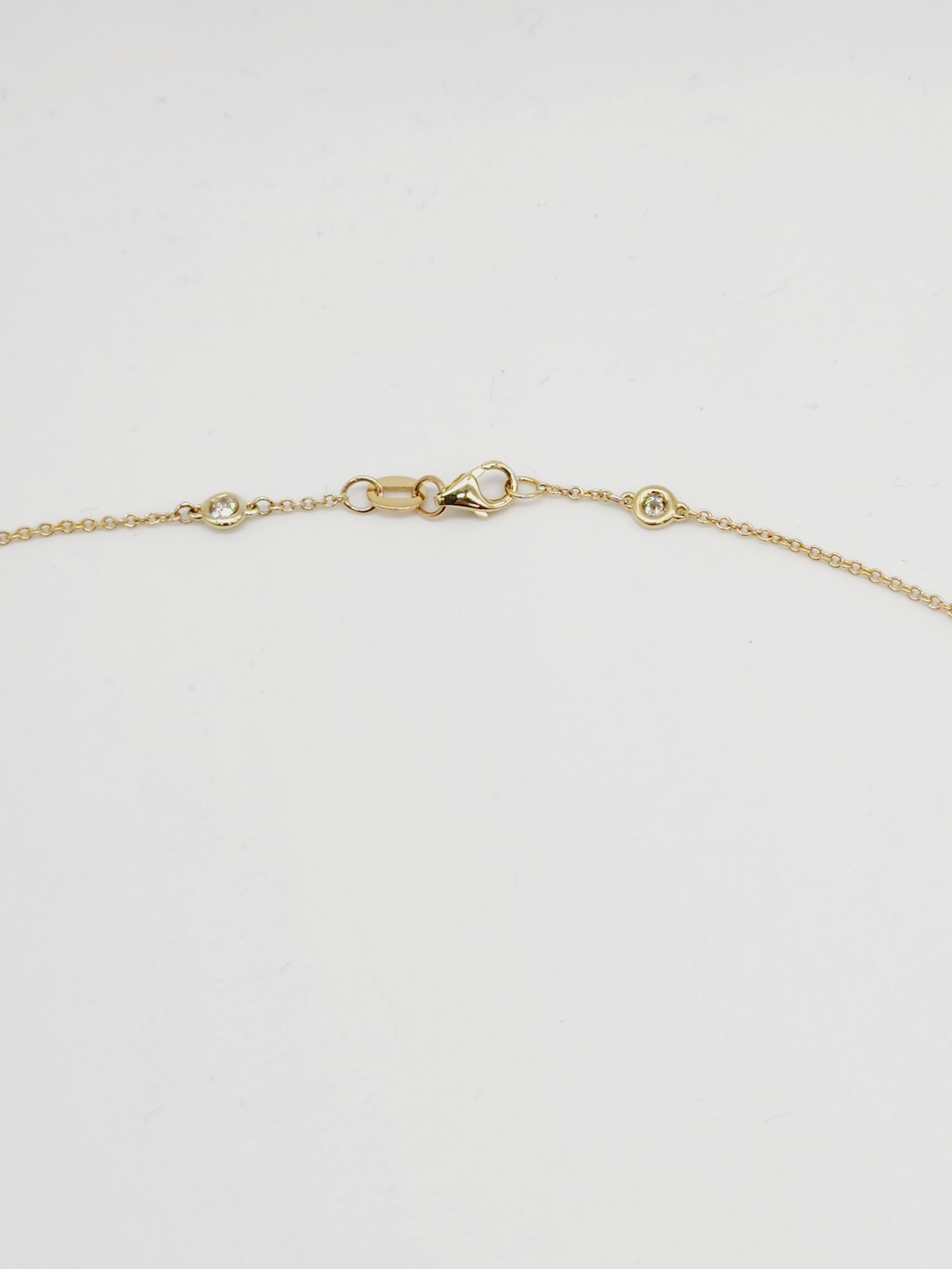 1.50 Carats 27 Stations Diamond by the Yard Necklace 14 Karat Yellow Gold In New Condition In Great Neck, NY