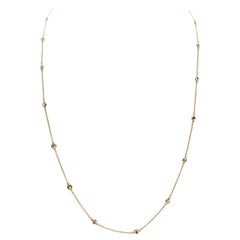 1,50 Karat 27 Stations Diamant by the Yard Halskette aus 14 Karat Gelbgold