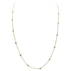 1,50 Karat 27 Stations Diamant by the Yard Halskette aus 14 Karat Gelbgold