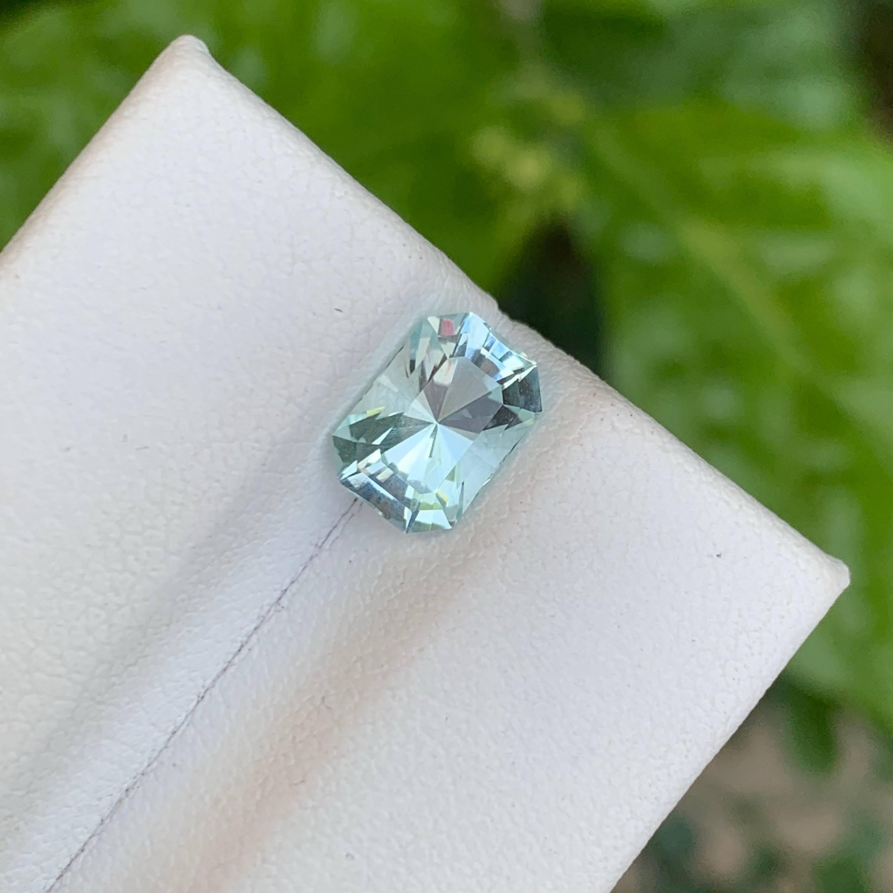 1.50 carats Aquamarine Stone Custom Precision Cut Natural Nigeria Gemstone For Sale 1
