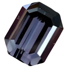 1.50 Carats Deep Gray Burmese Loose Spinel Stone Emerald Cut Natural Gemstone