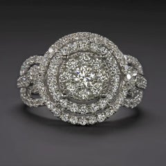 Bague cocktail pavée de diamants de 1,50 carat