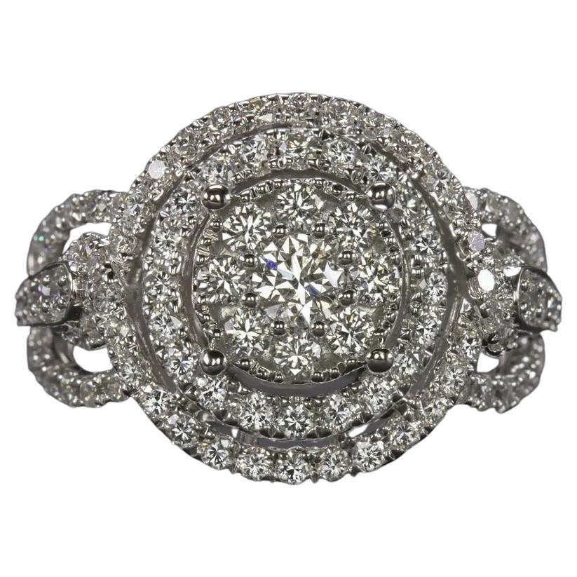 1.50 Carats Diamond Pave Cocktail Ring For Sale