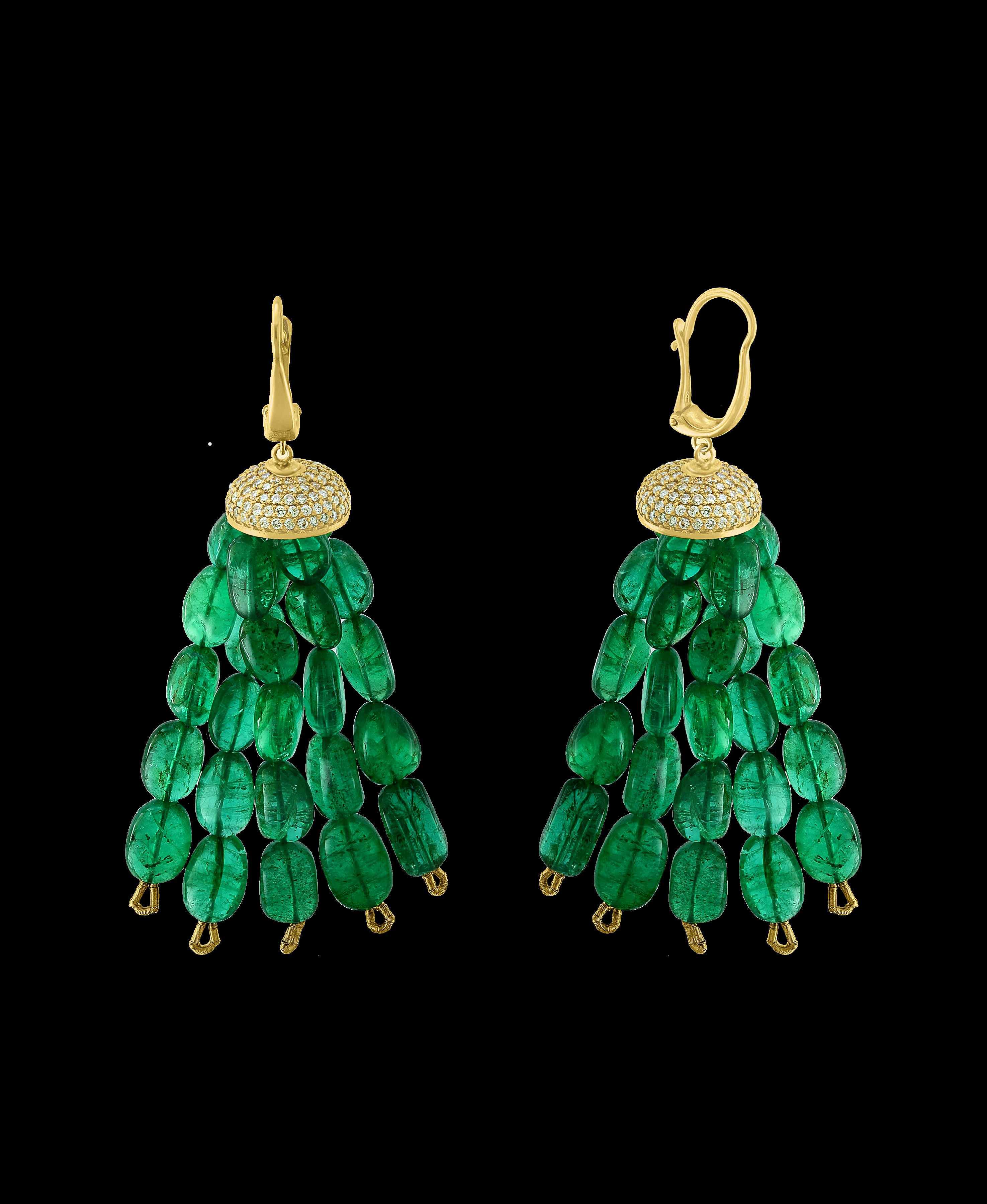 emerald bead earrings