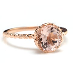 1.50 Carat Exquisite Natural Morganite 14 Karat Solid Rose Gold Ring