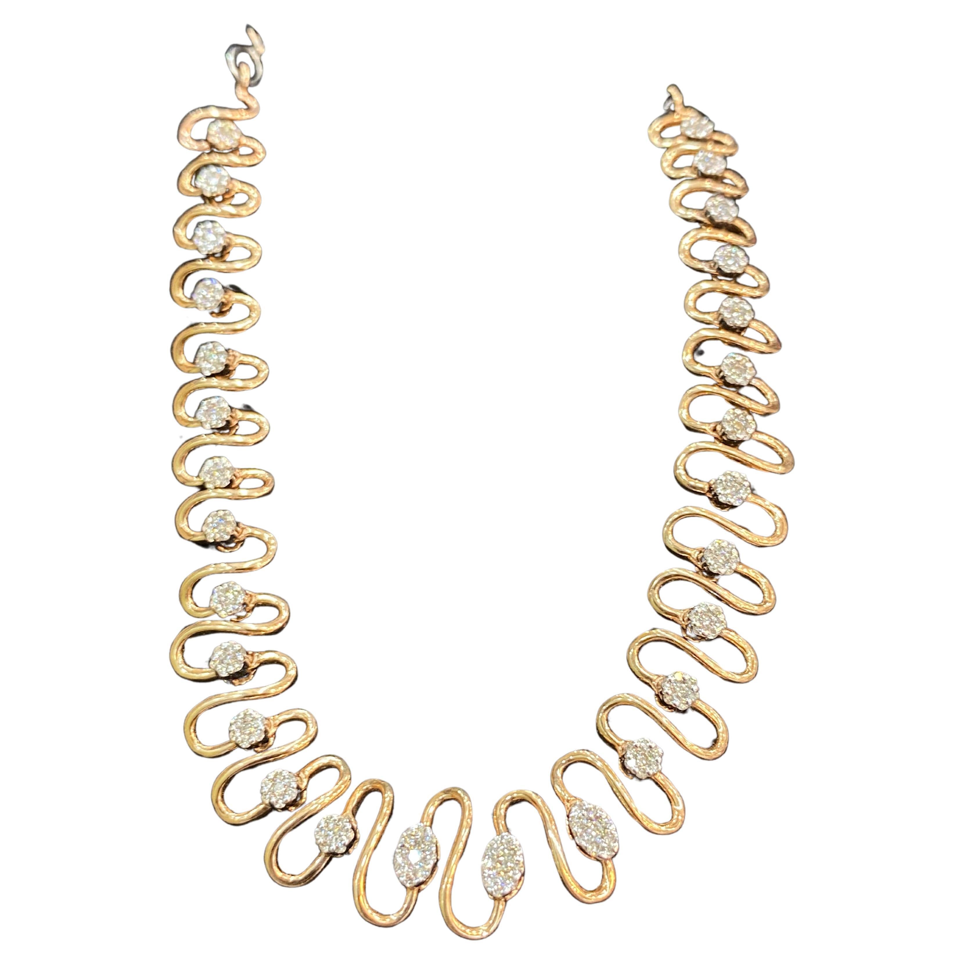 1.50 Carats F/VS1 Round Brilliant Cut Natural Diamonds Necklace in 14K Rose Gold