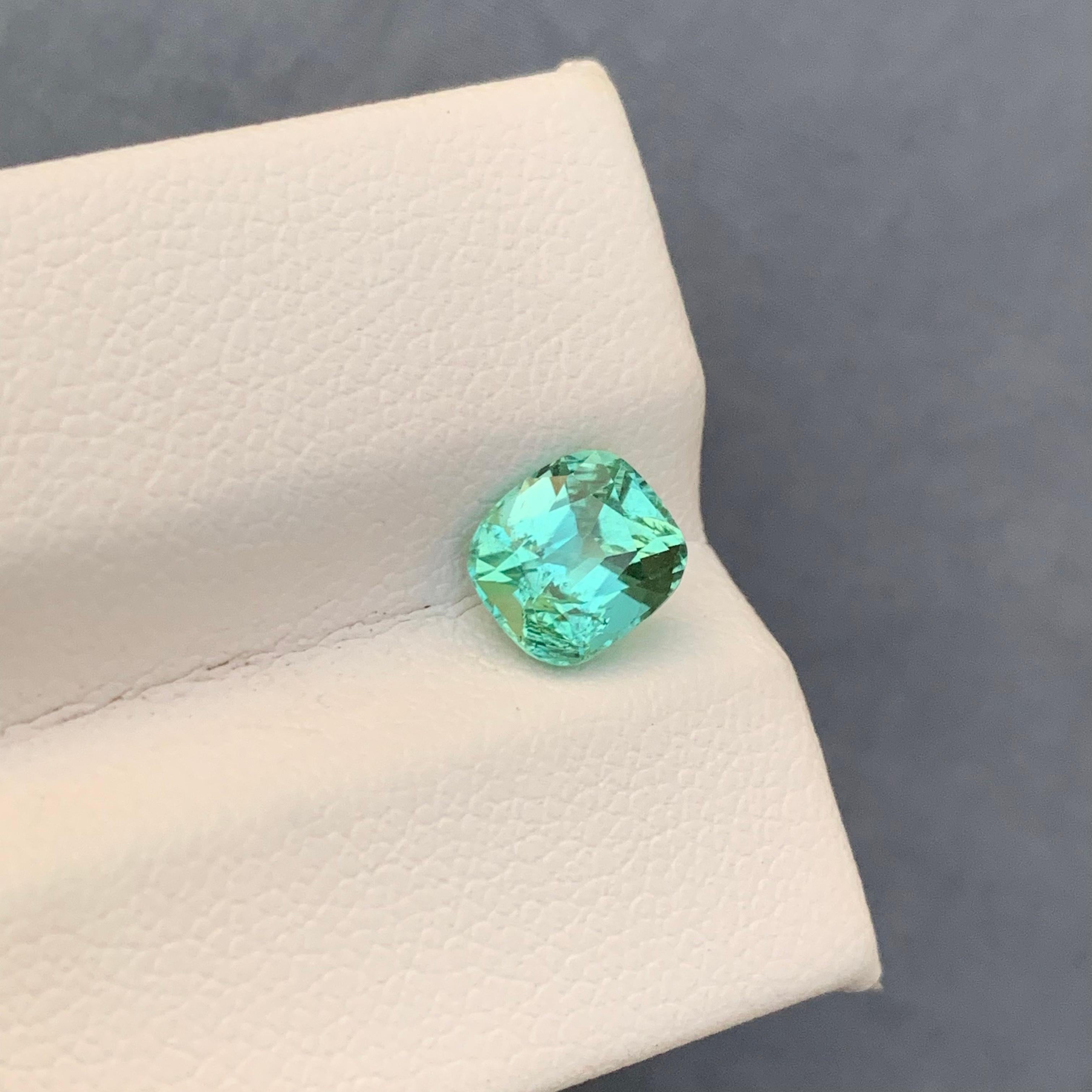 1.50 Carats Faceted Mintgreen Tourmaline Cushion Cut Gemstone Afghan Mine In New Condition For Sale In Peshawar, PK