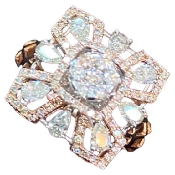 1,50 Quilates Diamantes Naturales  Anillo de oro de cóctel