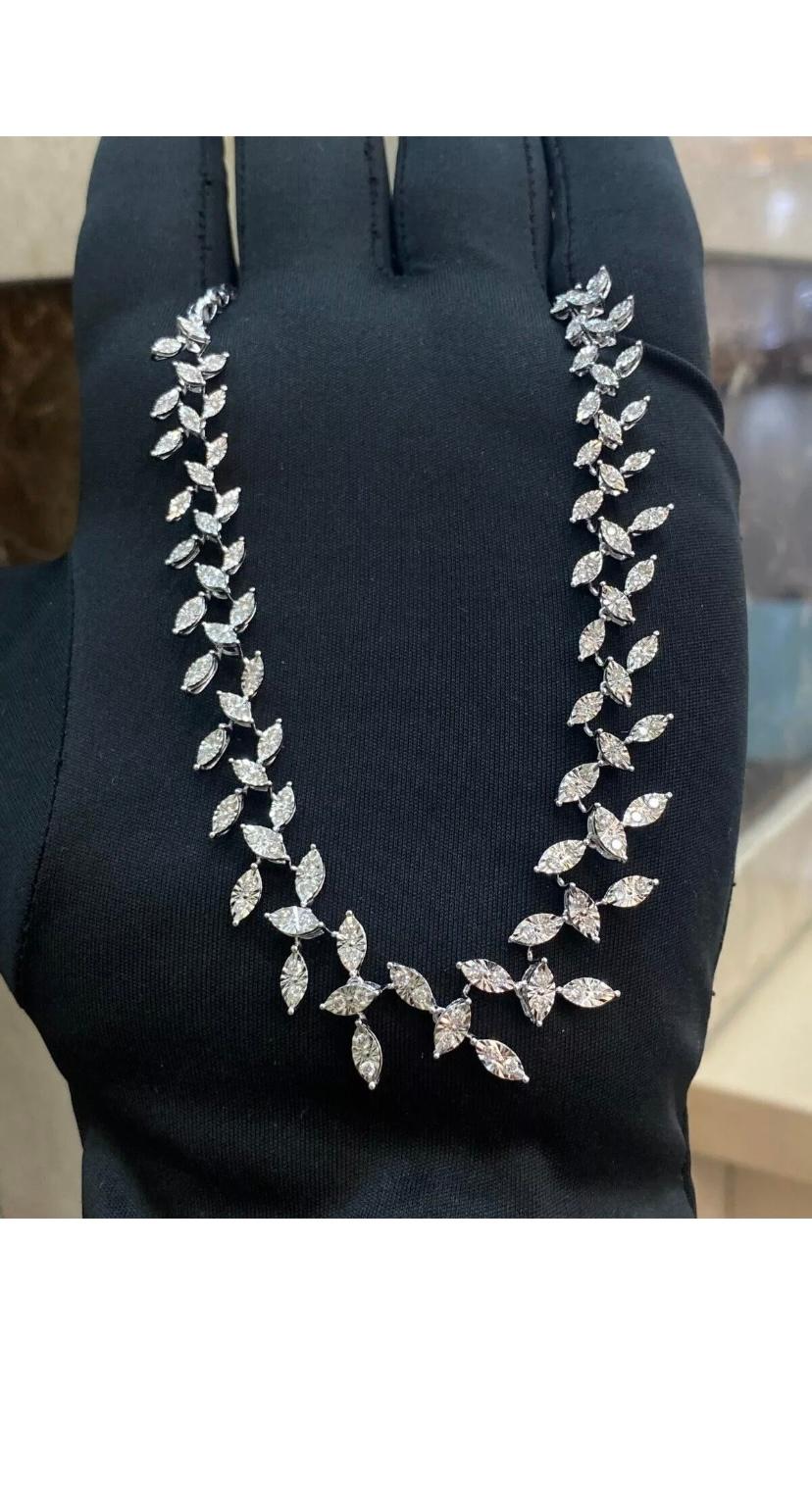Collana e girocollo in oro con diamanti naturali da 1,50 carati in vendita 5