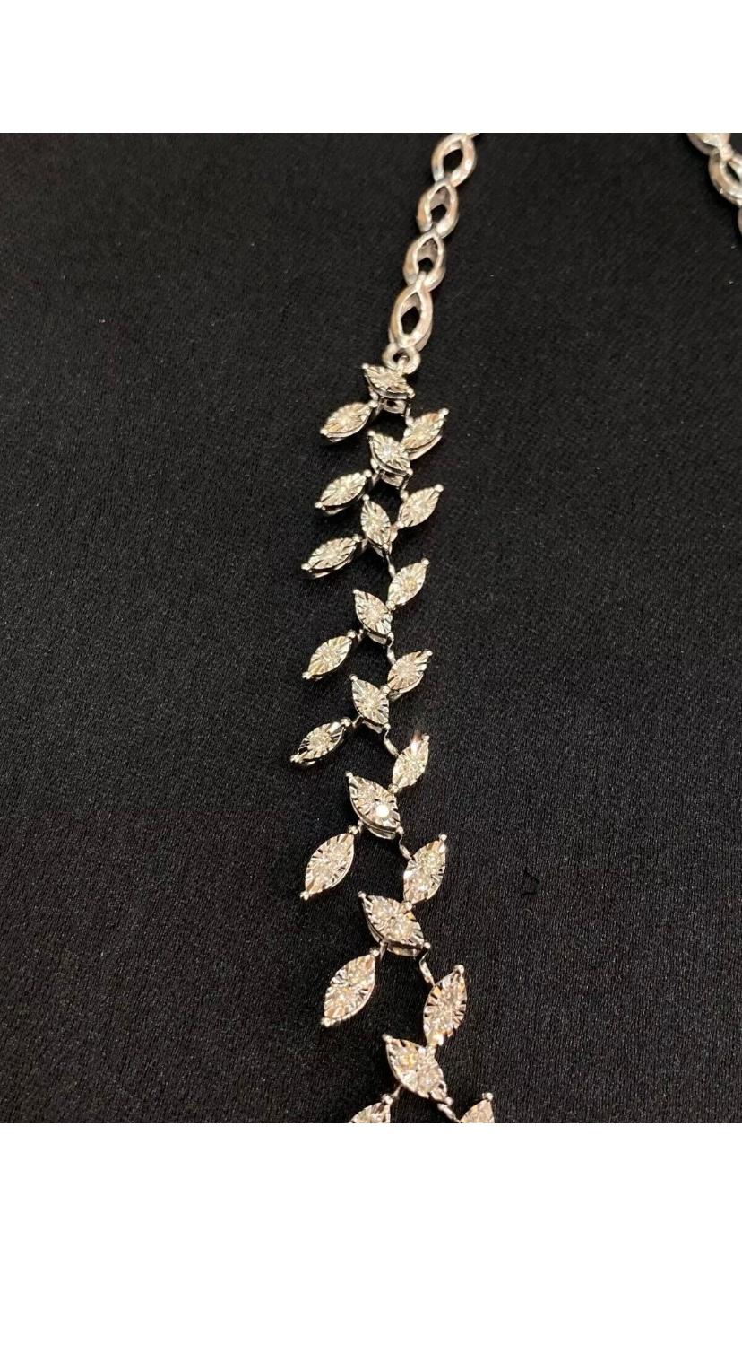Collana e girocollo in oro con diamanti naturali da 1,50 carati in vendita 6