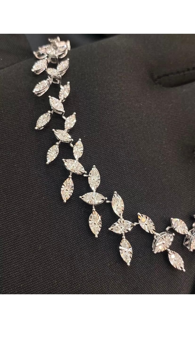 Collana e girocollo in oro con diamanti naturali da 1,50 carati in vendita 7