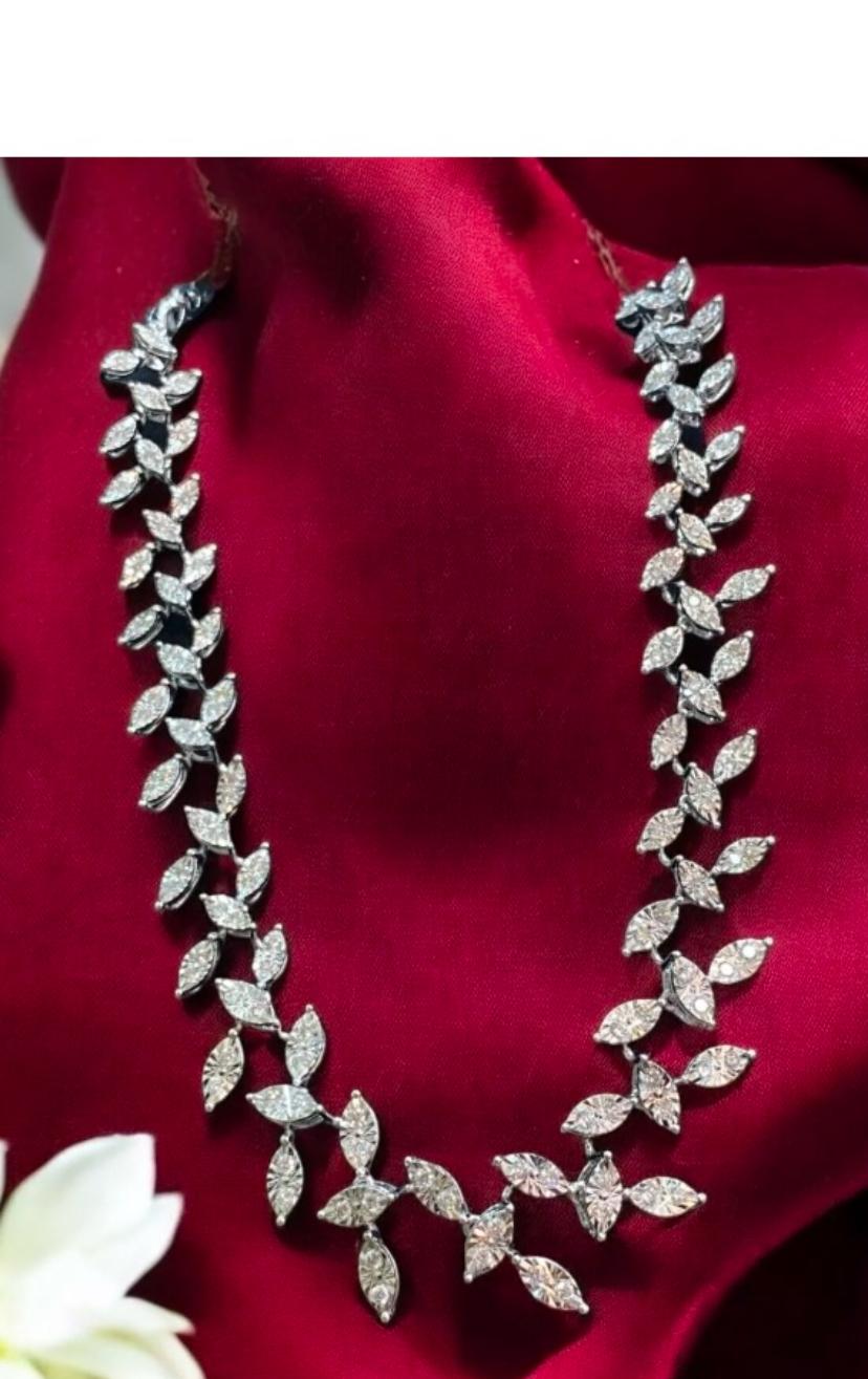 Collana e girocollo in oro con diamanti naturali da 1,50 carati in vendita 8