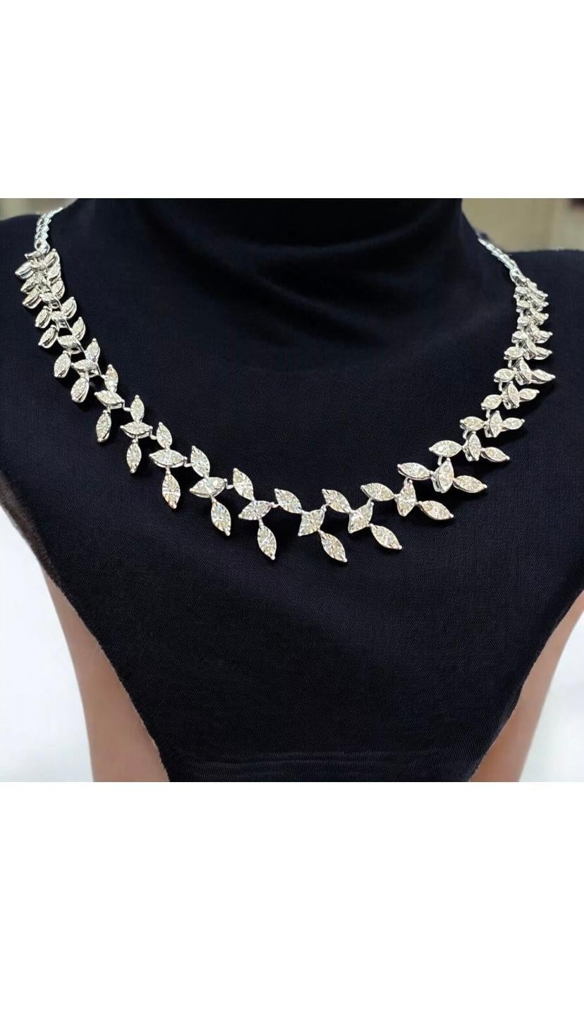 Collana e girocollo in oro con diamanti naturali da 1,50 carati in vendita 2