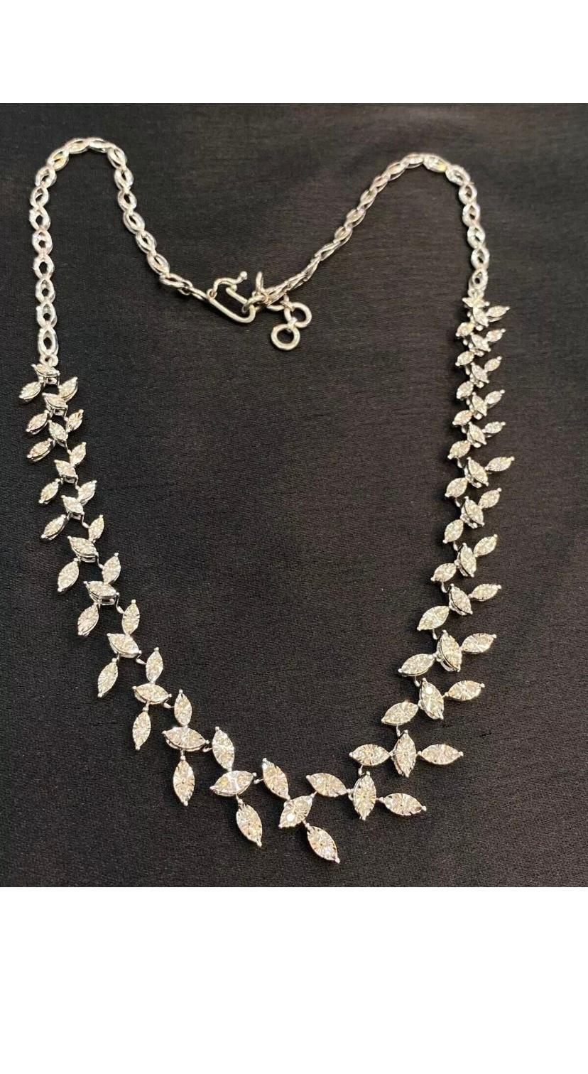 Collana e girocollo in oro con diamanti naturali da 1,50 carati in vendita 3