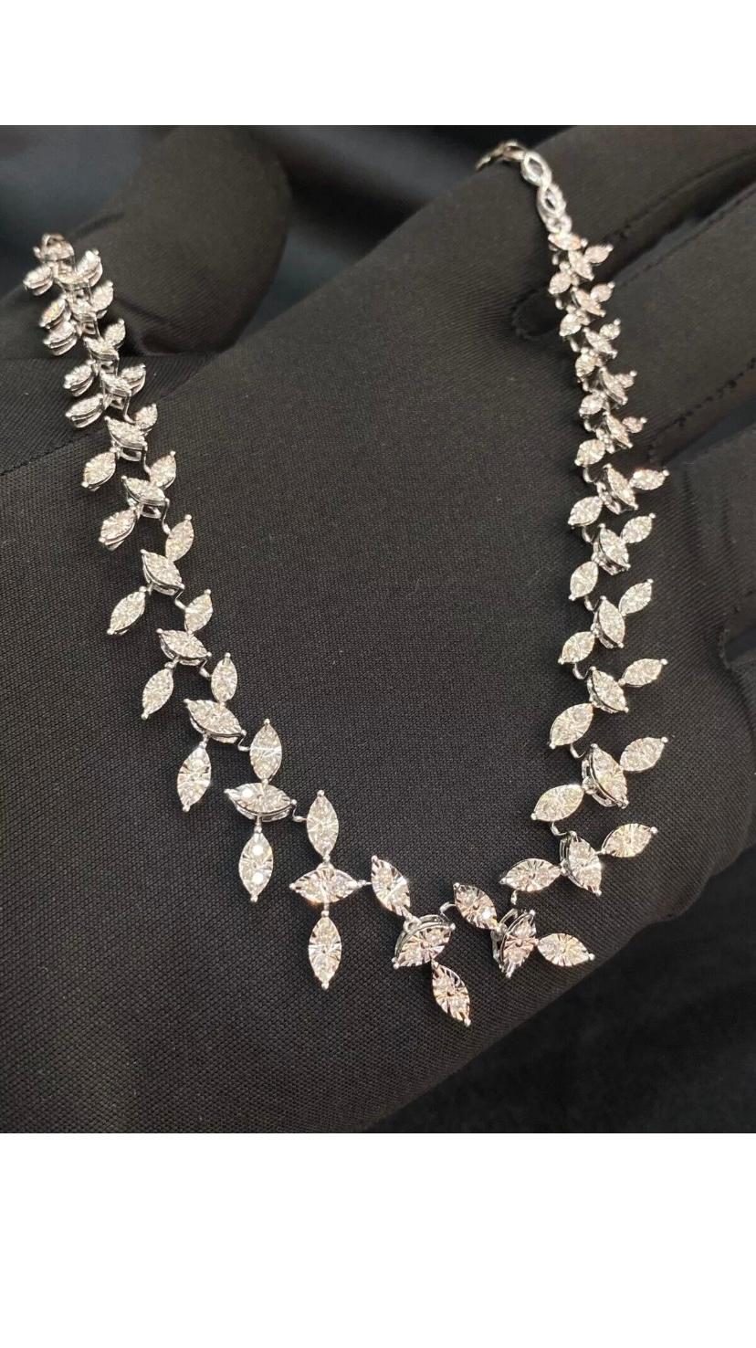 Collana e girocollo in oro con diamanti naturali da 1,50 carati in vendita 4