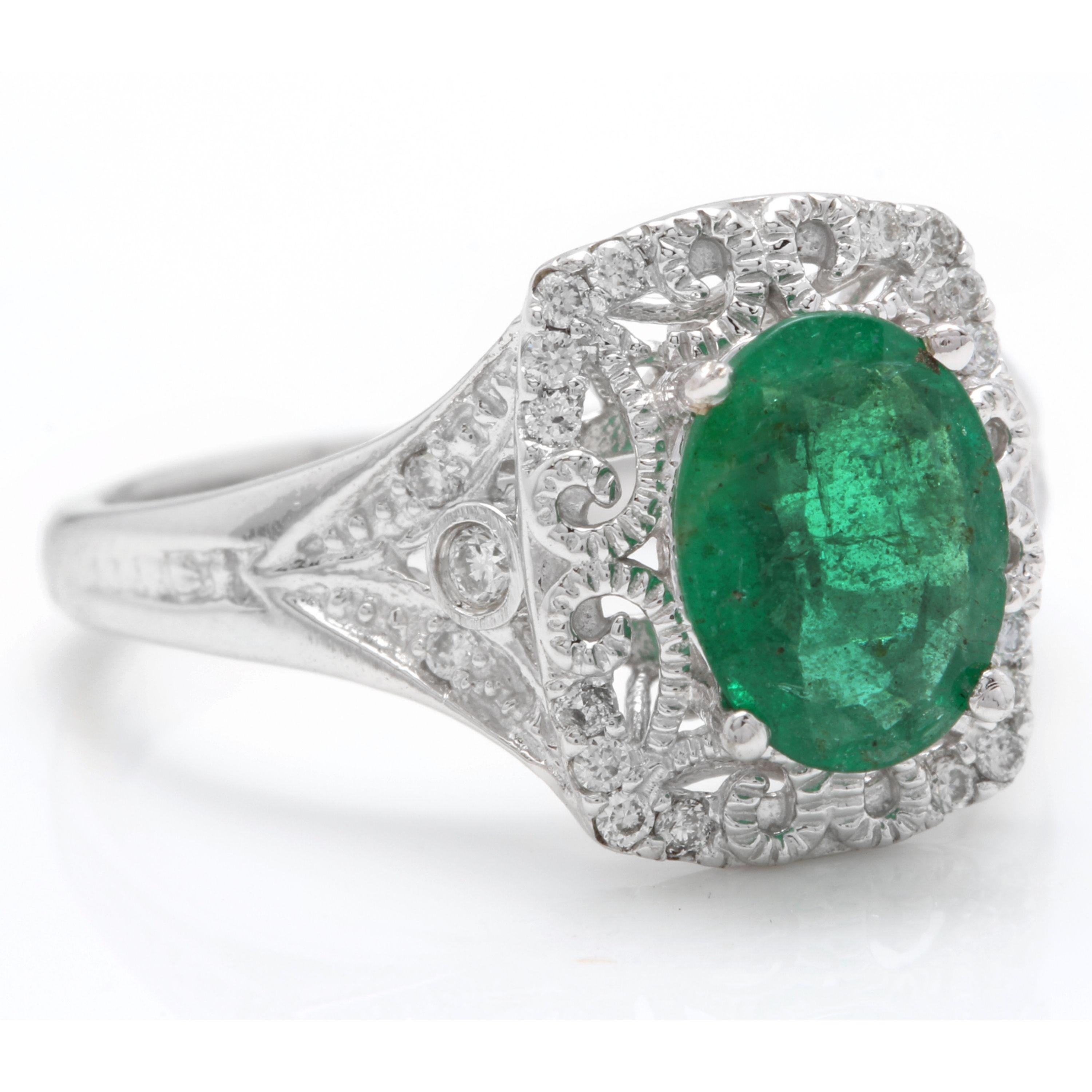 1.50 Carats Natural Emerald and Diamond 14K Solid Yellow Gold Ring

Total Natural Green Emerald Weight is: Approx. 1.50 Carats (transparent)

Emerald Measures: Approx. 9.00 x 7.00mm

Natural Round Diamonds Weight: 0.20 Carats (color G-H / Clarity