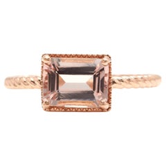 Bague en or rose massif 14 carats avec morganite naturelle de 1,50 carat