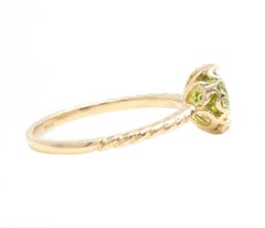 1,50 Karat natürlicher Peridot 14K massiver Gelbgold Ring