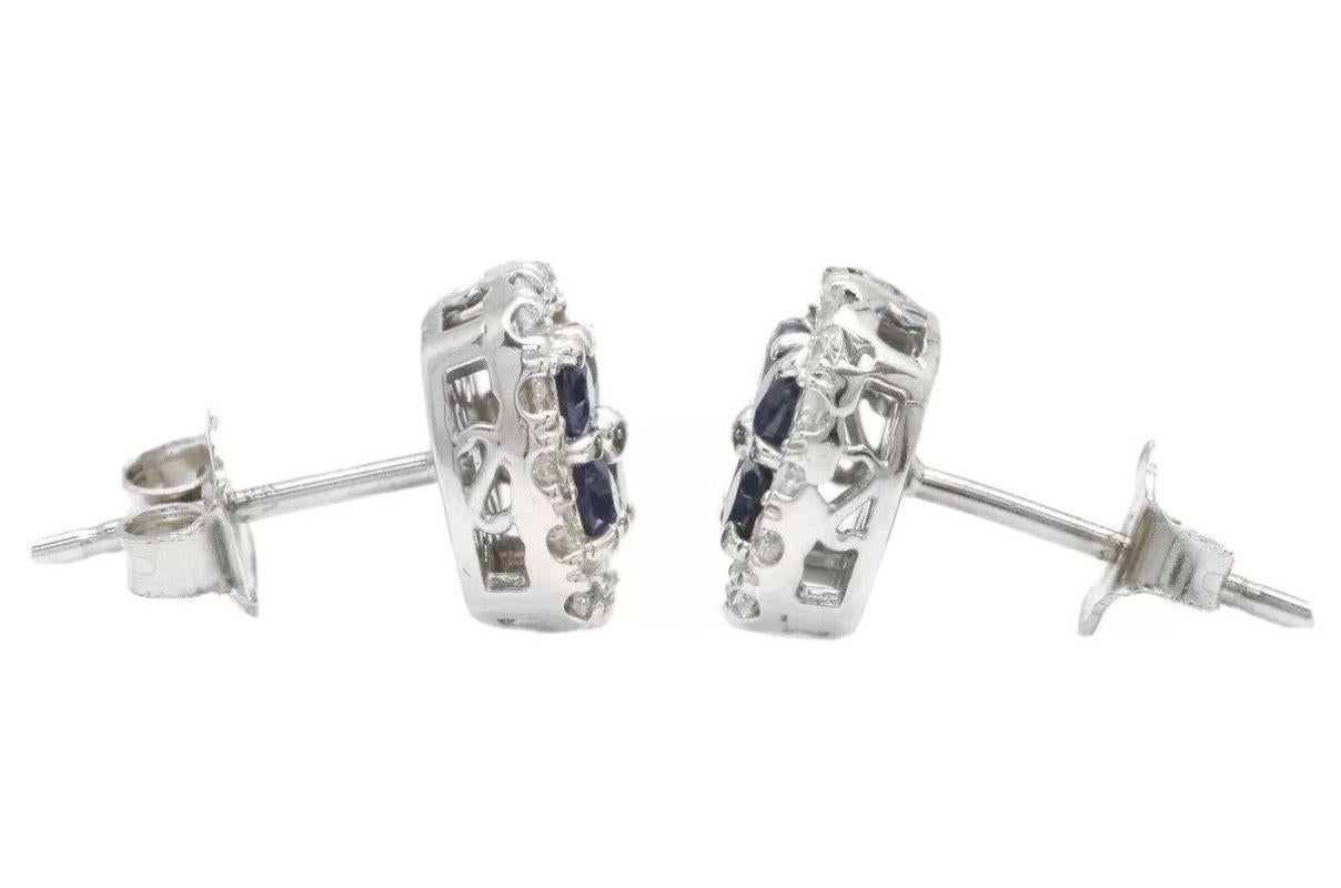 1.50 Carats Natural Sapphire and Diamond 14K Solid White Gold Earrings

Amazing looking piece! 

Suggested Replacement Value: Approx. $5,500.00 

Total Natural Round Cut White Diamonds Weight: Approx. 0.50 Carats (color G-H / Clarity SI1-SI2)

Total