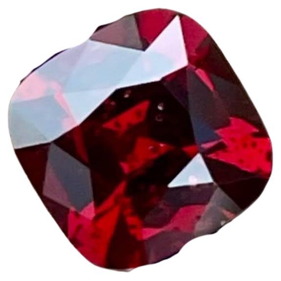 1.50 Carats Red Burmese Loose Spinel Stone Cushion Cut Natural Gemstone For Sale