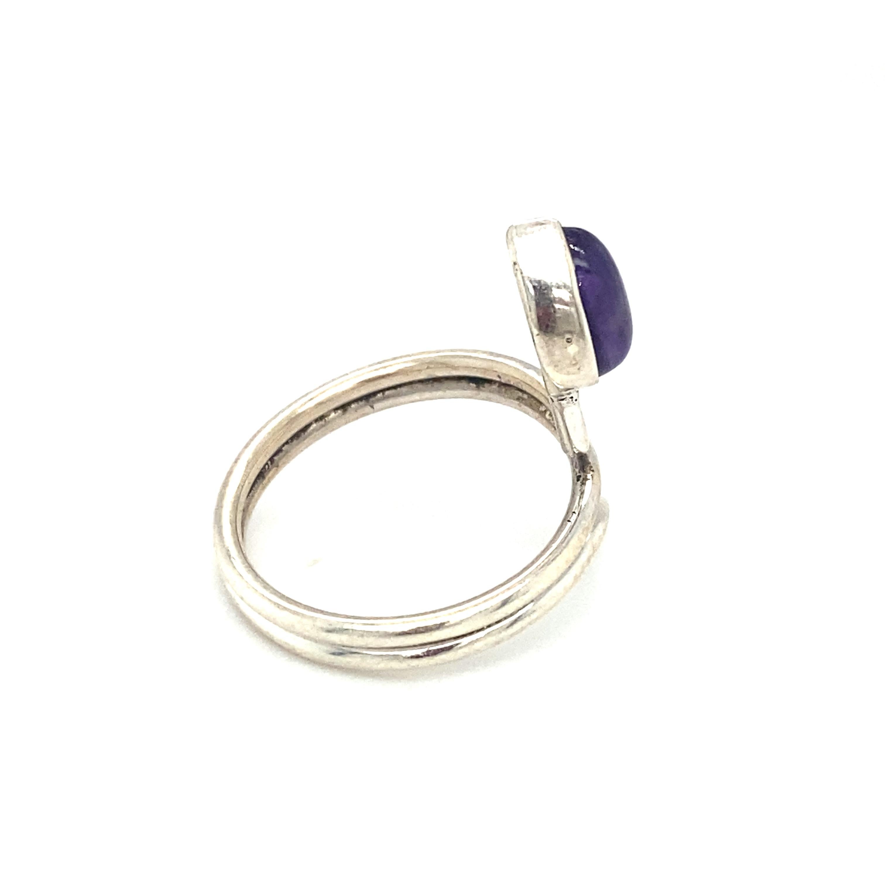 1.50 CT Amethyst Serpent Ring in Sterling Silver In Good Condition For Sale In Atlanta, GA