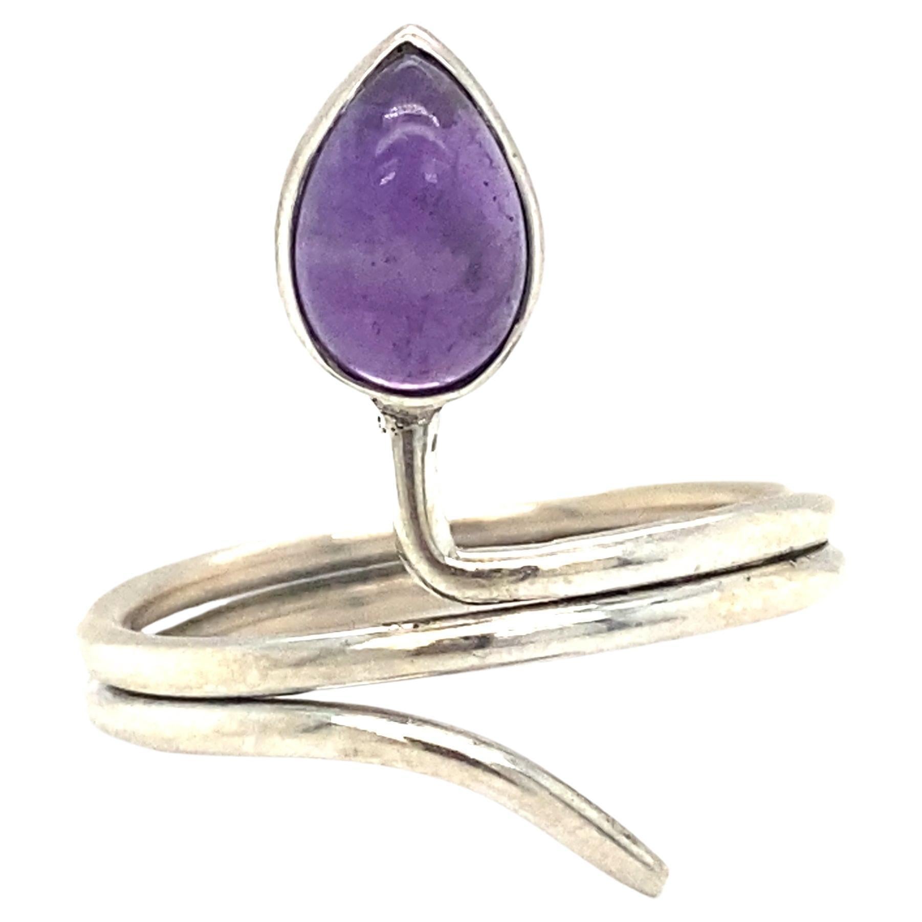 1.50 CT Amethyst Serpent Ring in Sterling Silver