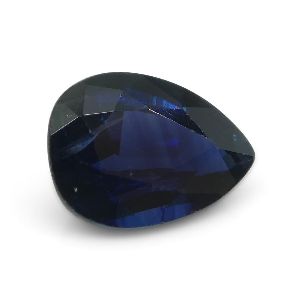 Poire saphir bleu 1,50 carat  Thailand certifiée IGI en vente 2