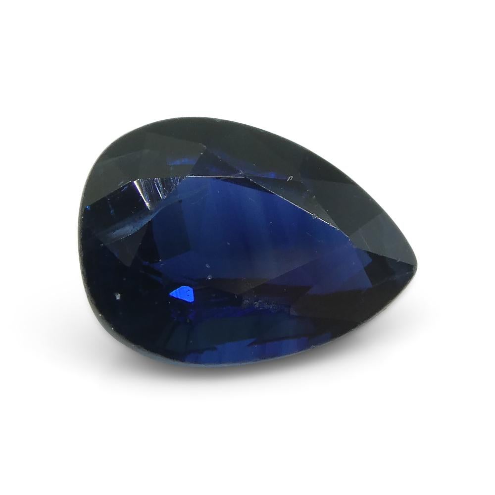 Poire saphir bleu 1,50 carat  Thailand certifiée IGI en vente 3