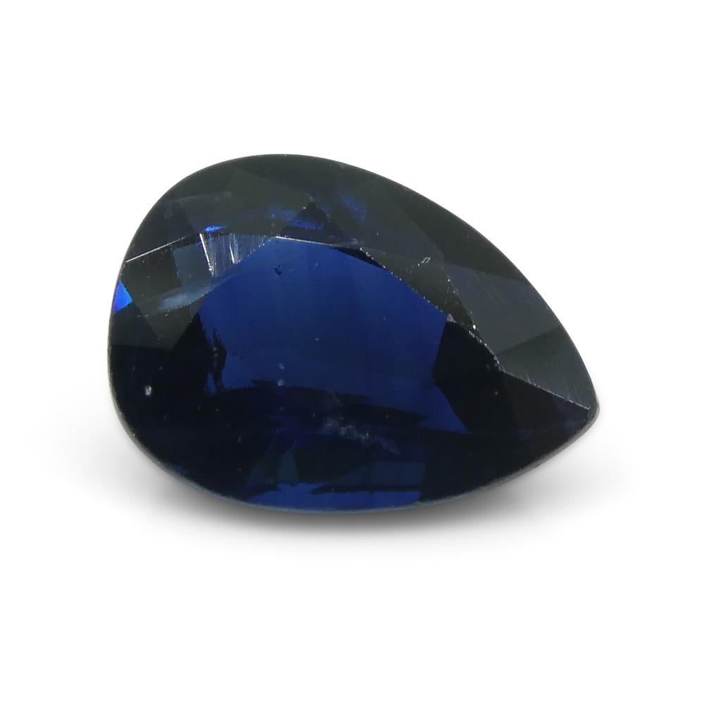 Poire saphir bleu 1,50 carat  Thailand certifiée IGI en vente 4