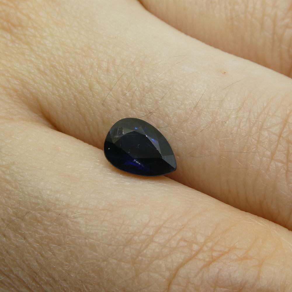 1,50 Karat Blauer Saphir Birne  IGI-zertifiziert Thailand im Zustand „Neu“ in Toronto, Ontario