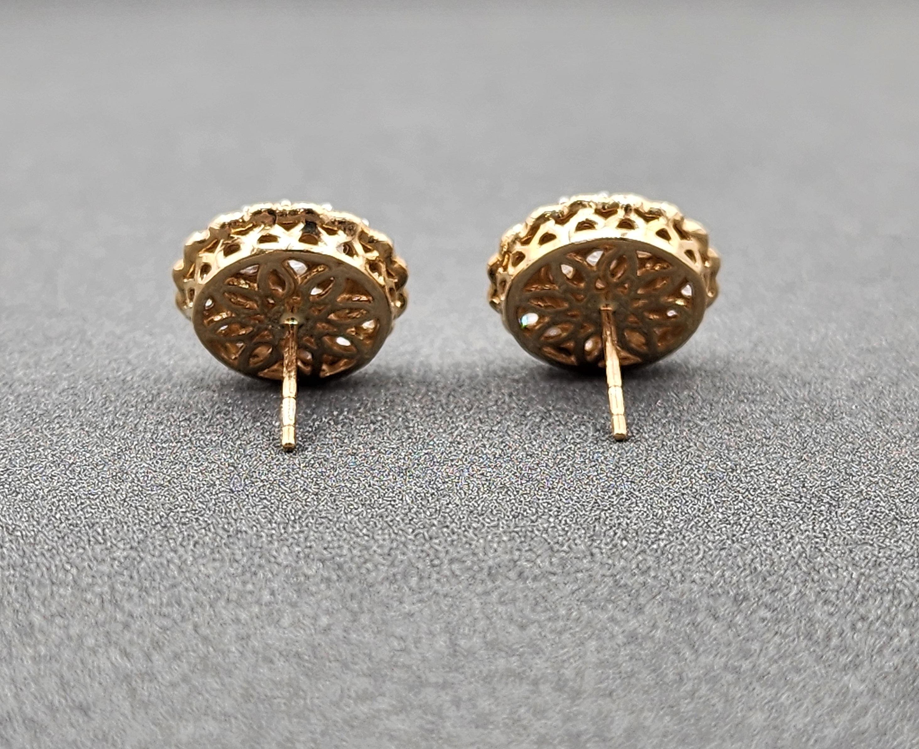 Pendientes de diamantes en racimo de 1,50 ct en venta 2