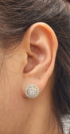 Beautiful Cluster Diamond Earrings, 1.50 Carats