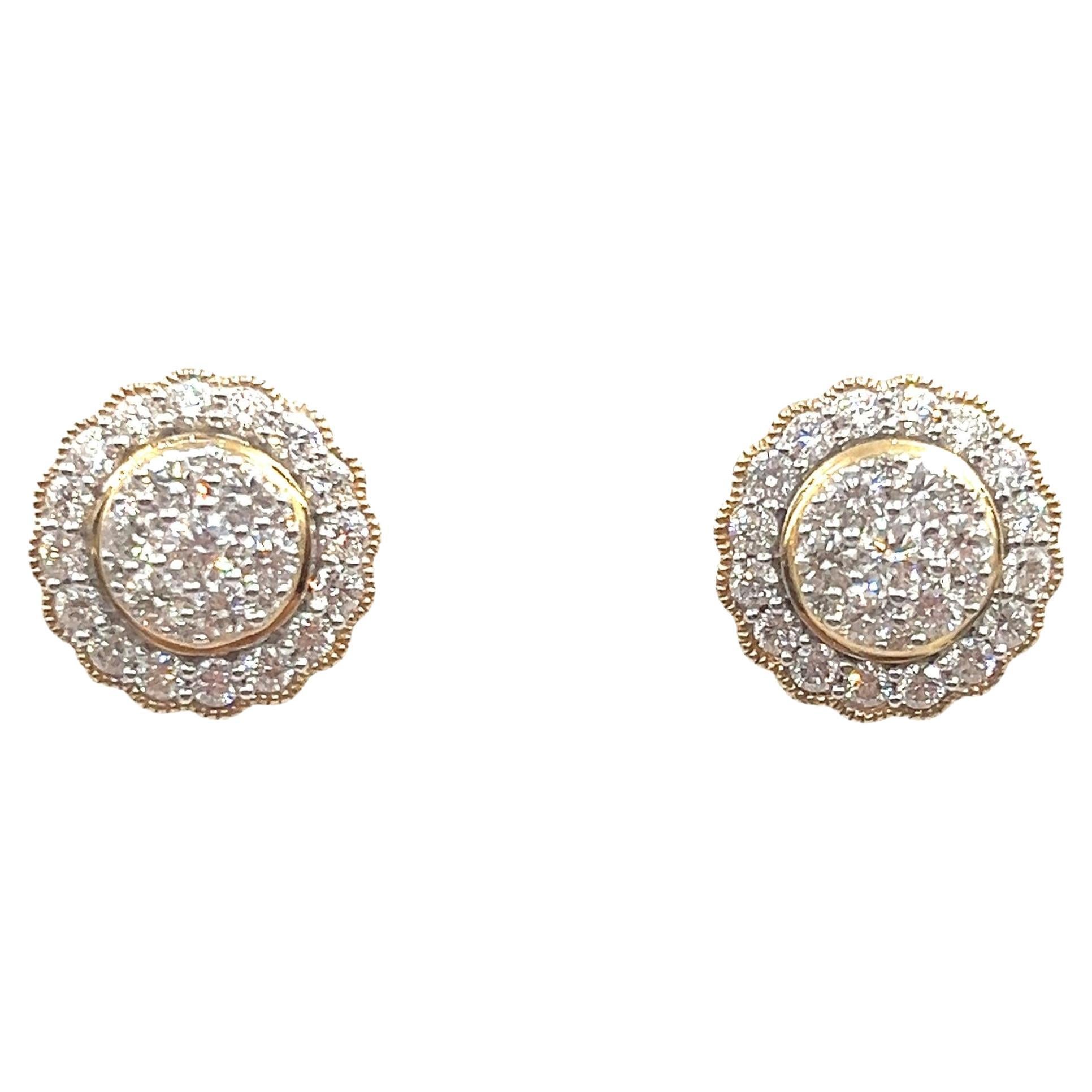 1.50 ct Cluster Diamond Earrings