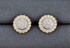 Pendientes de diamantes en racimo de 1,50 ct