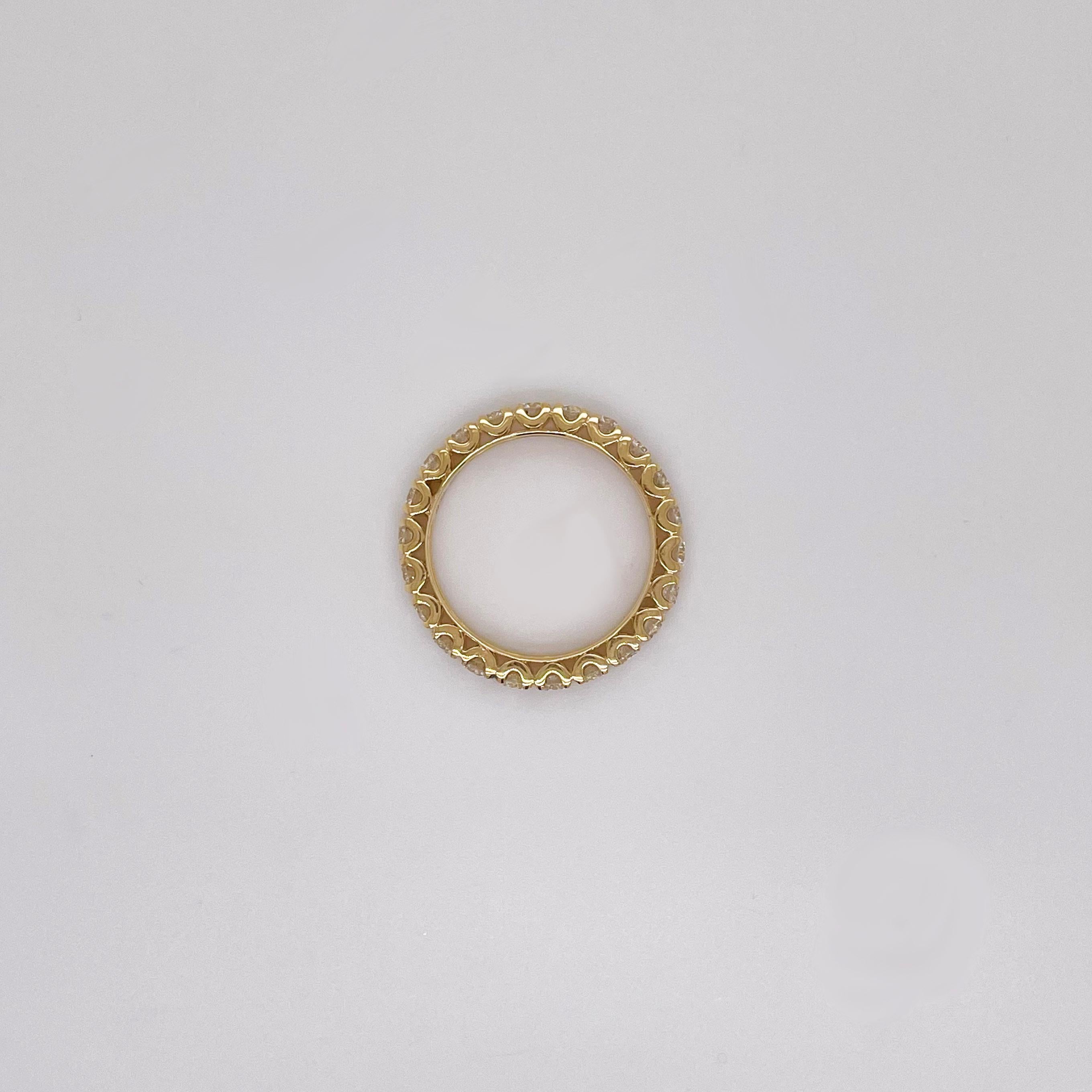 For Sale:  1.50 Ct Diamond Eternity Band  14K Yellow Gold Round Brilliant Diamond Ring 3