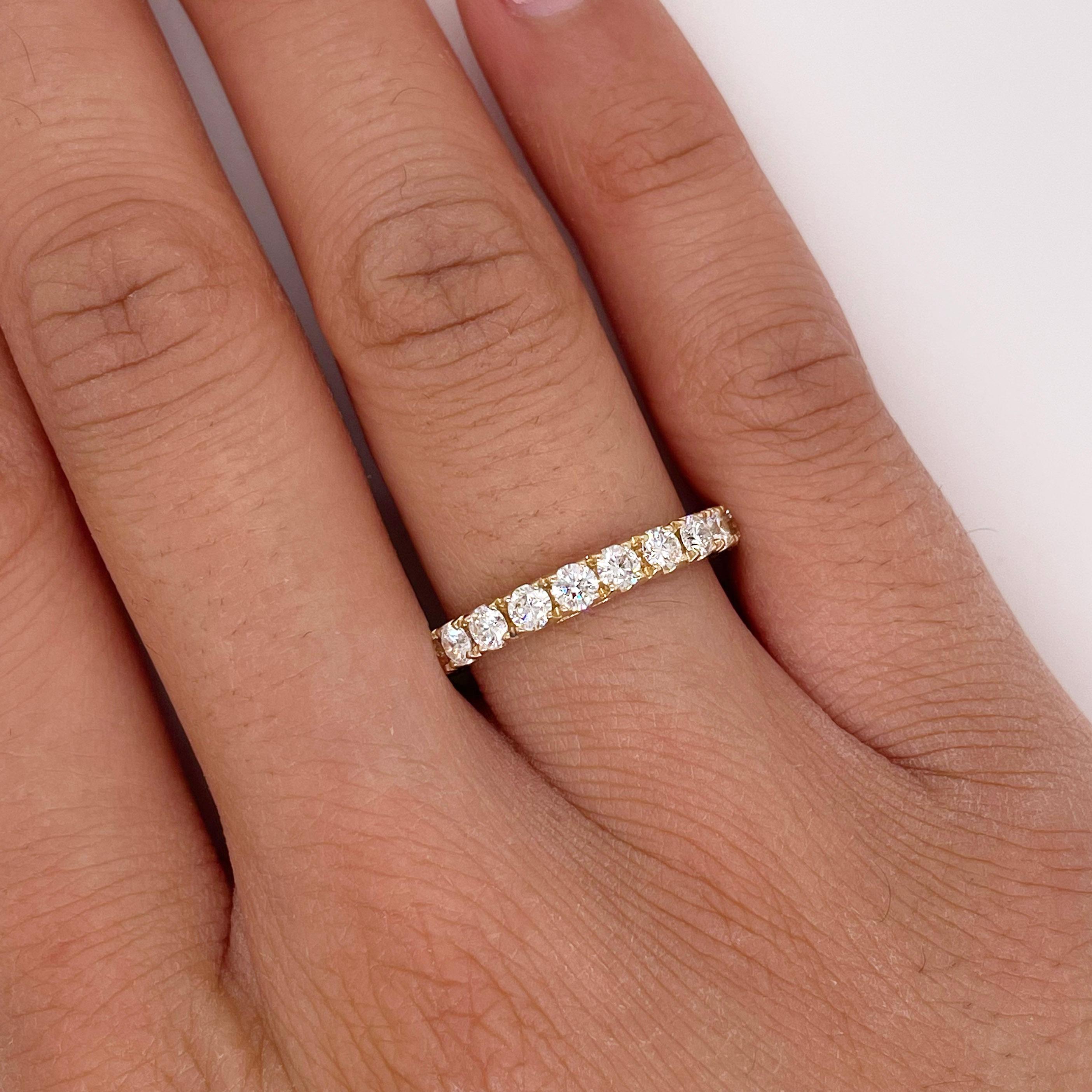 For Sale:  1.50 Ct Diamond Eternity Band  14K Yellow Gold Round Brilliant Diamond Ring 4
