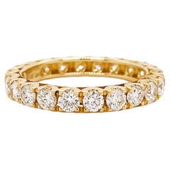 1.50 Ct Diamond Eternity Band  14K Yellow Gold Round Brilliant Diamond Ring