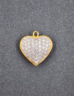1.50 ct Diamond Studded Round-Cut Heart Pendant in 18k Yellow Gold