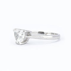 1.50 ct F Color GIA Heart Shape Platinum Diamond Heart Ring