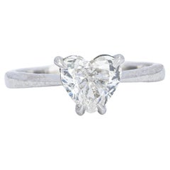 1.50 ct F Color GIA Heart Shape Platinum Diamond Heart Ring