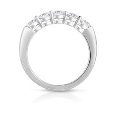 1.50 Carat Conflict Free Five-Stone Round Diamond Wedding Ring in Platinum