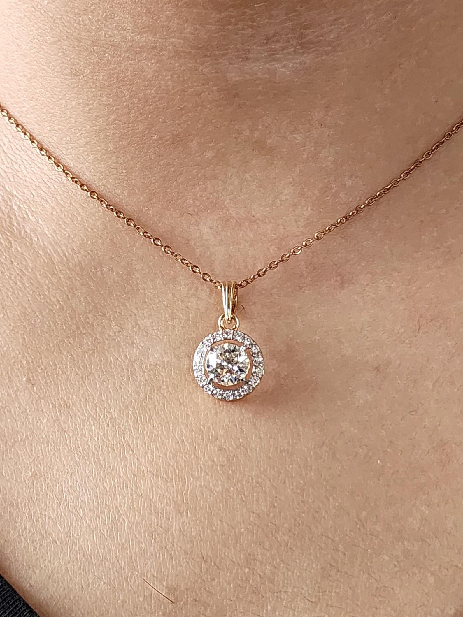 1.50 CT Moissanite Anhänger 925 Sterling Silber Hochzeit Anhänger Halskette für Sie. 7