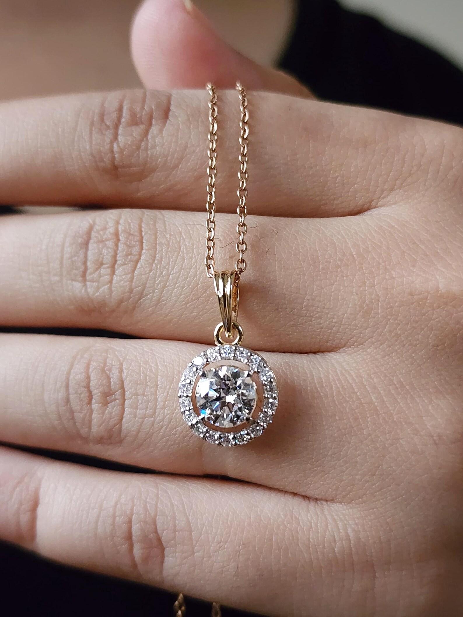1.50 CT Moissanite Anhänger 925 Sterling Silber Hochzeit Anhänger Halskette für Sie. im Zustand „Neu“ in Chicago, IL