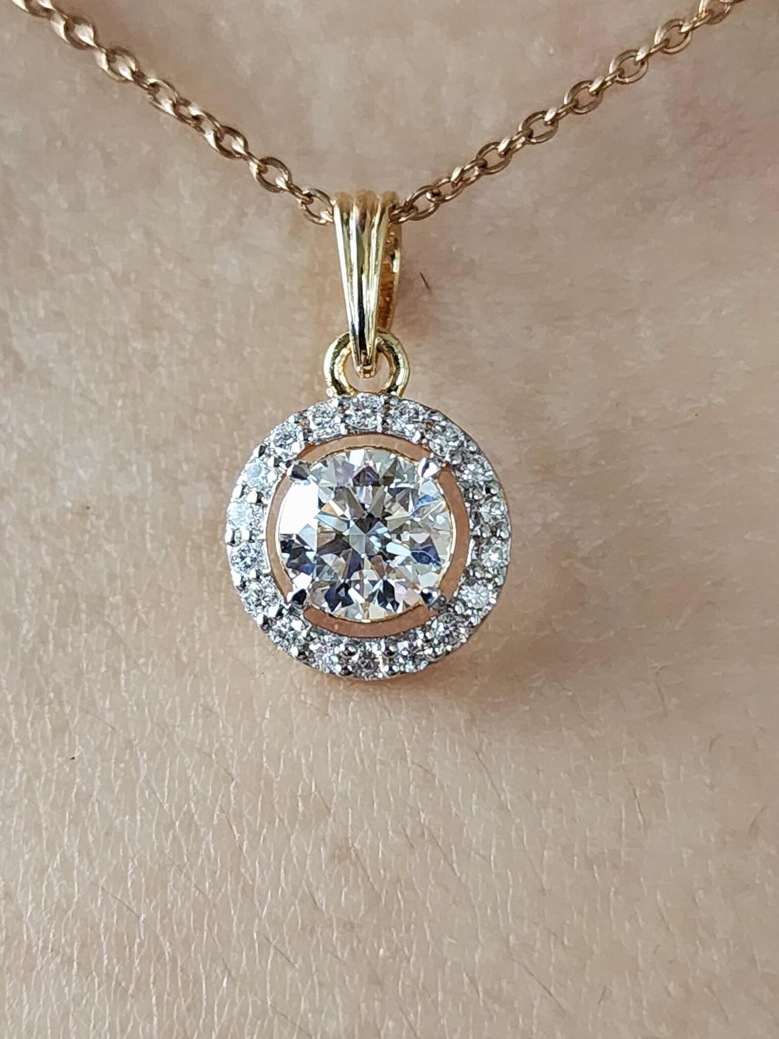 1.50 CT Moissanite Anhänger 925 Sterling Silber Hochzeit Anhänger Halskette für Sie. für Damen oder Herren