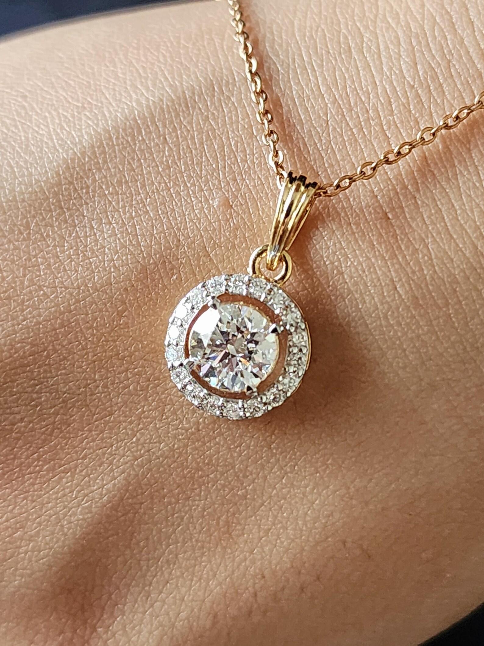 1.50 CT Moissanite Anhänger 925 Sterling Silber Hochzeit Anhänger Halskette für Sie. 2